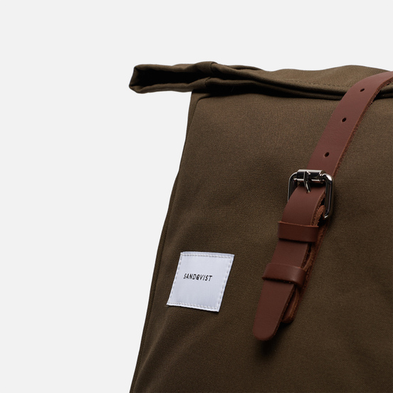 Рюкзак Sandqvist Dante Olive/Cognac Brown Leather