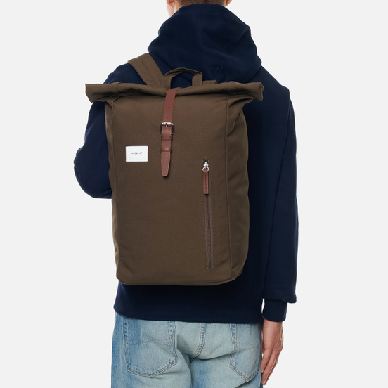 Рюкзак Sandqvist Dante Olive/Cognac Brown Leather