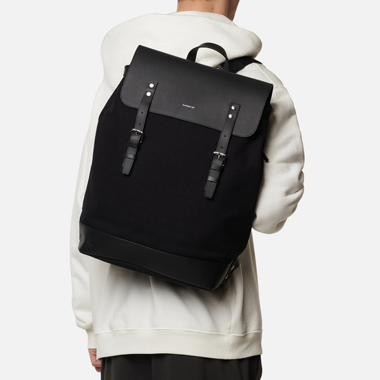 Рюкзак Sandqvist Hege 18L Black/Black Leather