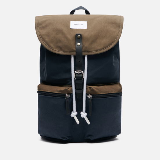 Рюкзак Sandqvist Roald 17L Multi Navy/Olive/Black Leather