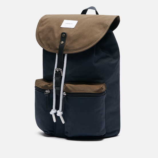 Рюкзак Sandqvist Roald 17L Multi Navy/Olive/Black Leather