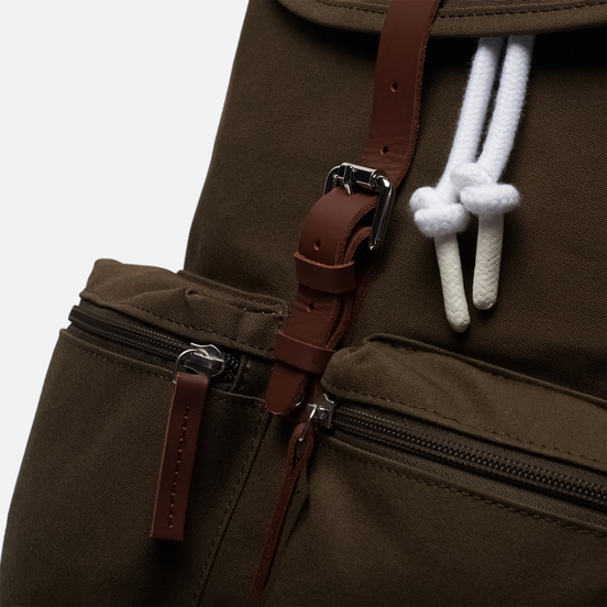Рюкзак Sandqvist Roald 17L Olive/Cognac Brown Leather