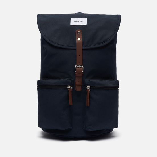 Рюкзак Sandqvist Roald 17L Navy/Cognac Brown Leather