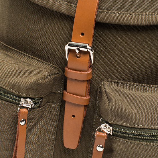 Рюкзак Sandqvist Roald 17L Olive/Cognac Brown Leather