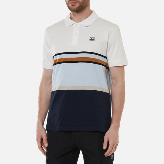 Мужское поло Peaceful Hooligan Roman White/Navy