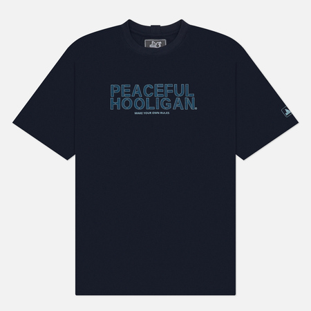 Мужская футболка Peaceful Hooligan Dpm Patton Logo, цвет синий, размер S