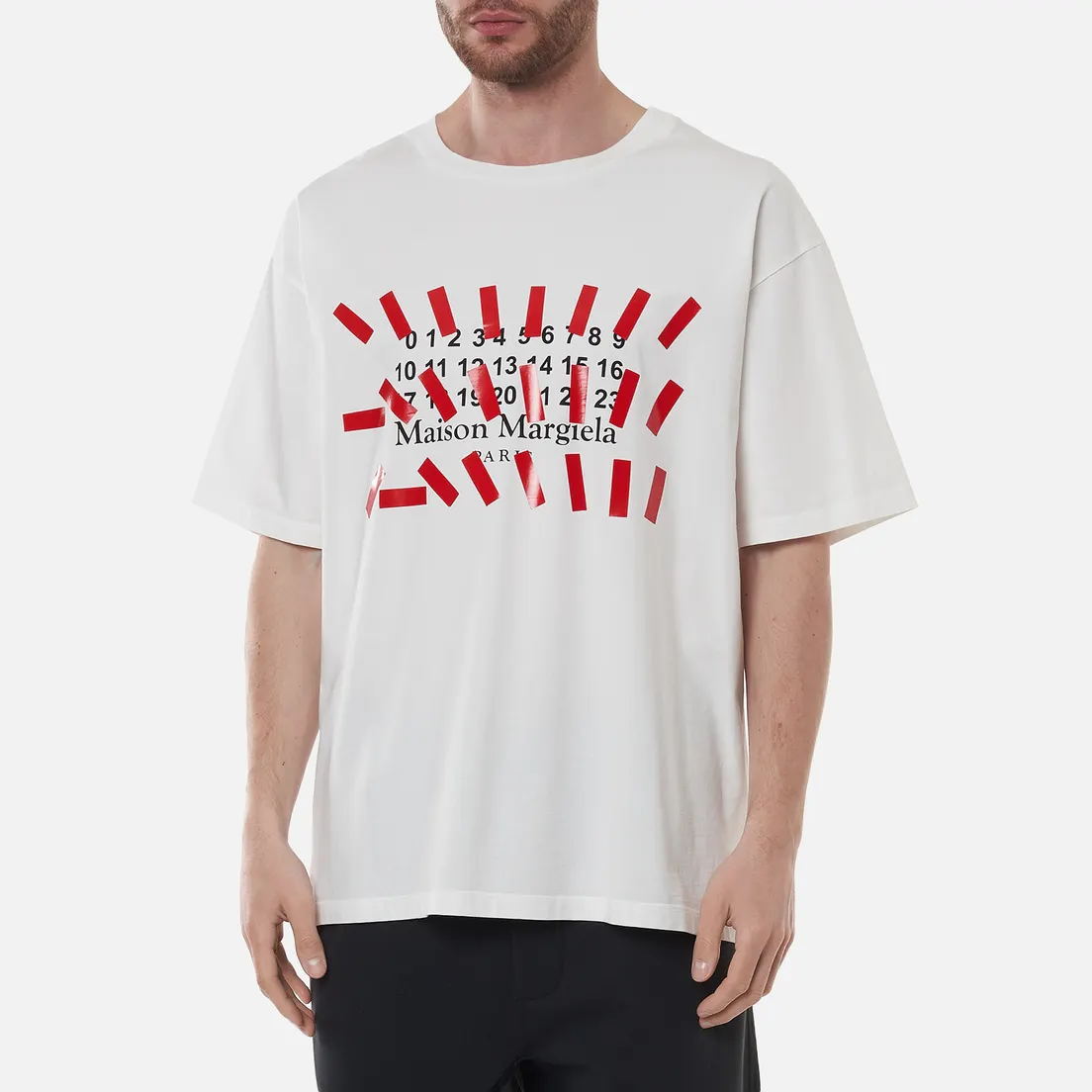 Maison Margiela Мужская футболка Tape Print Oversized