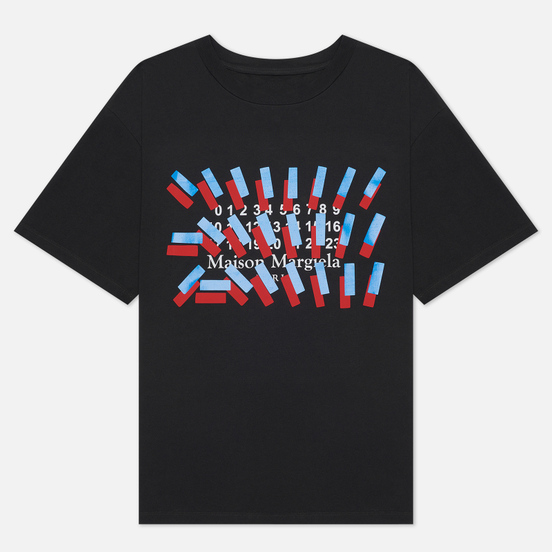 Мужская футболка Maison Margiela Tape Print Washed Black