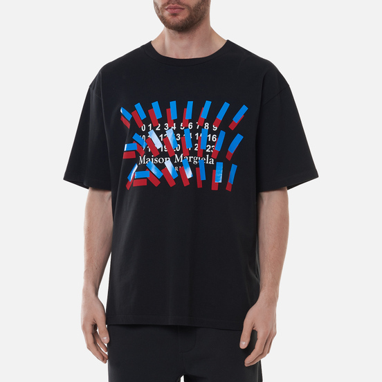 Мужская футболка Maison Margiela Tape Print Washed Black
