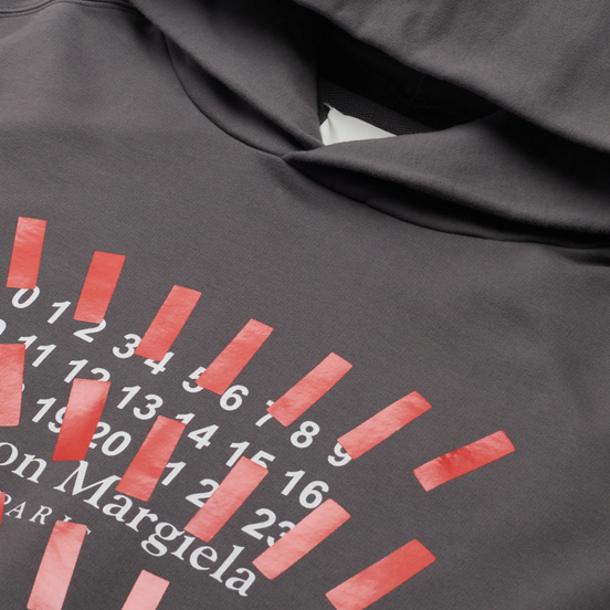 Мужская толстовка Maison Margiela Tape Print Oversized Hoodie Storm