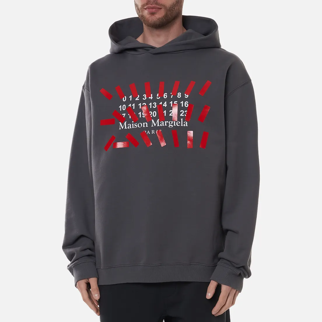Maison Margiela Мужская толстовка Tape Print Oversized Hoodie