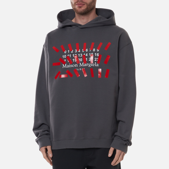 Мужская толстовка Maison Margiela Tape Print Oversized Hoodie Storm