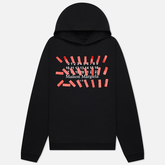 Мужская толстовка Maison Margiela Tape Print Oversized Hoodie Black