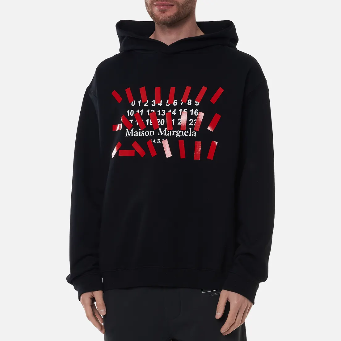 Maison Margiela Мужская толстовка Tape Print Oversized Hoodie