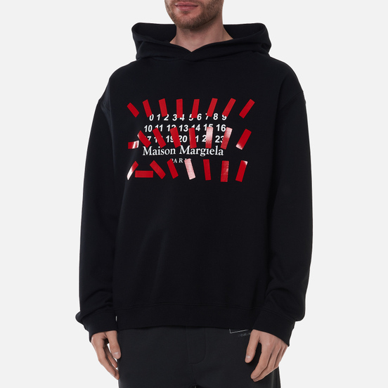 Мужская толстовка Maison Margiela Tape Print Oversized Hoodie Black