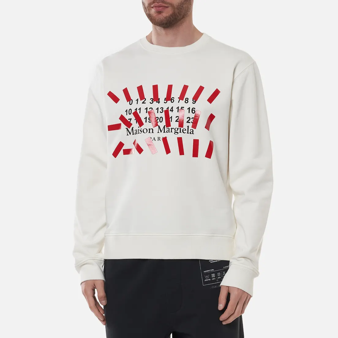 Maison Margiela Мужская толстовка Tape Print Crew Neck
