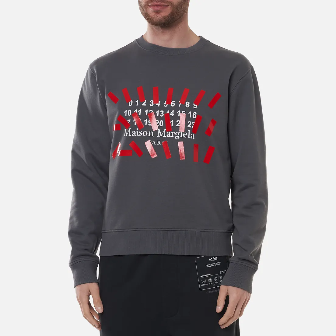 Maison Margiela Мужская толстовка Tape Print Crew Neck