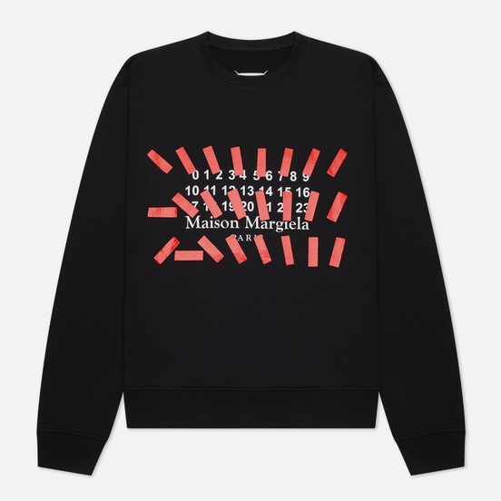 Мужская толстовка Maison Margiela Tape Print Crew Neck Black