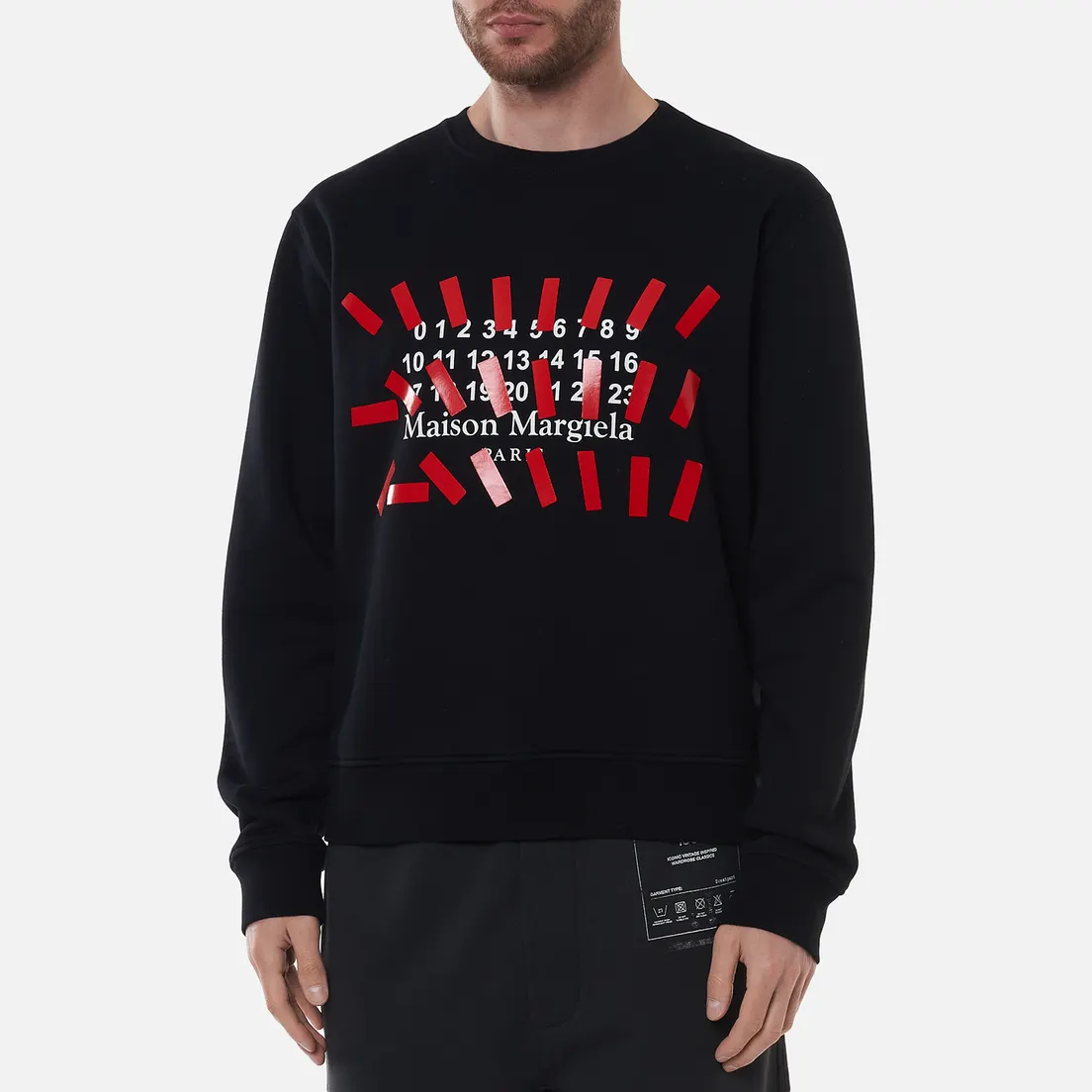 Maison Margiela Мужская толстовка Tape Print Crew Neck