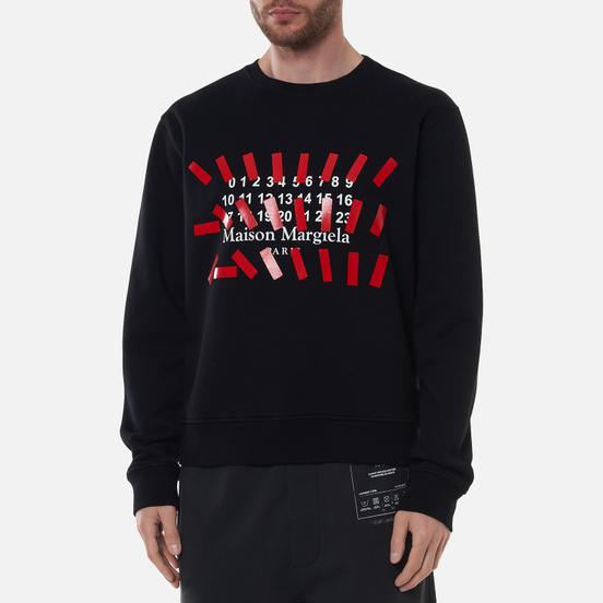 Мужская толстовка Maison Margiela Tape Print Crew Neck Black
