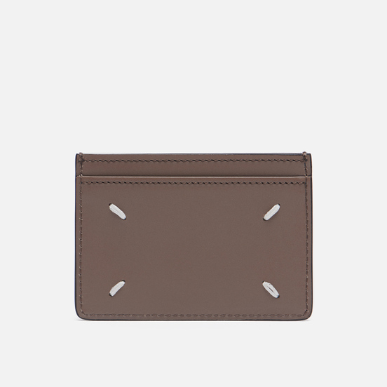 Держатель для карточек Maison Margiela Four Stitch Grain Leather Taupe Gray