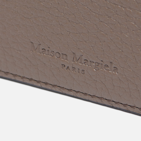 Держатель для карточек Maison Margiela Four Stitch Grain Leather Taupe Gray