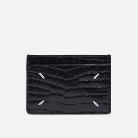 Держатель для карточек Maison Margiela Four Stitch Printed Embossed Leather Black