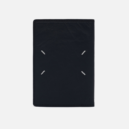 Обложка для паспорта Maison Margiela Wrinkled Leather, цвет чёрный