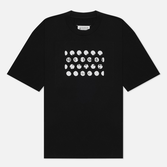Мужская футболка Maison Margiela Crew Neck Hole Numbers Logo Black