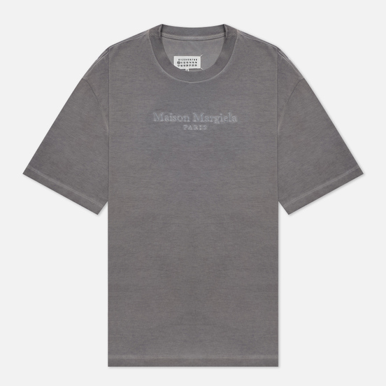 Мужская футболка Maison Margiela Classic Embroidered Text Logo Grey
