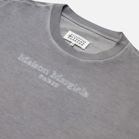 Мужская футболка Maison Margiela Classic Embroidered Text Logo Grey