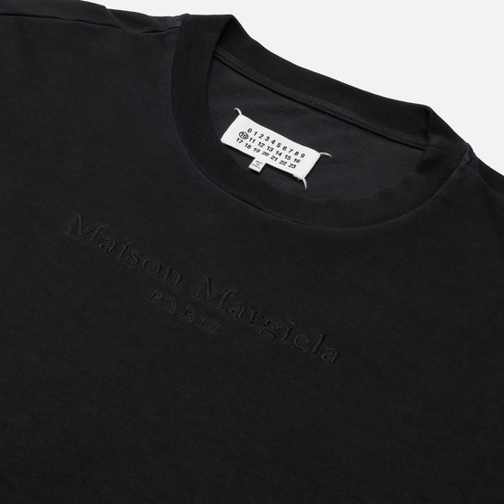 Мужская футболка Maison Margiela Classic Embroidered Text Logo Black