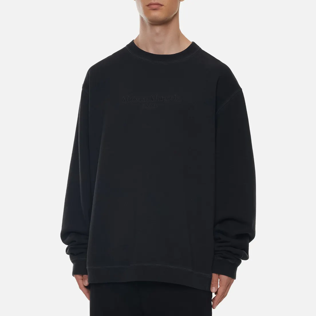 Maison Margiela Мужская толстовка Classic Embroidered Text Logo Crew Neck