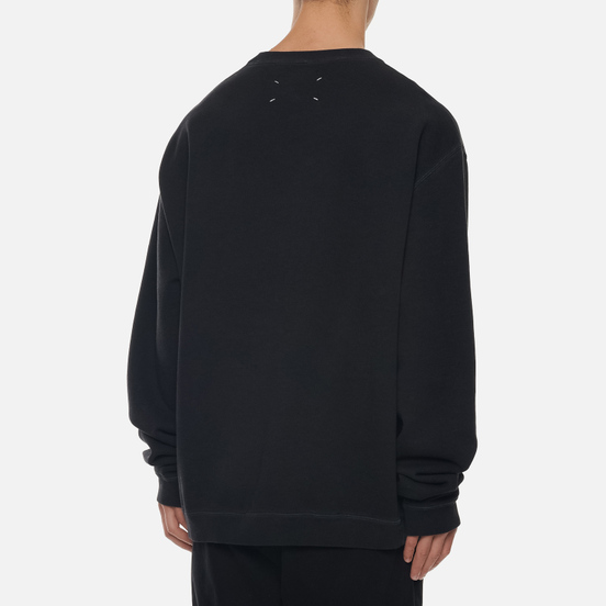 Мужская толстовка Maison Margiela Classic Embroidered Text Logo Crew Neck Black