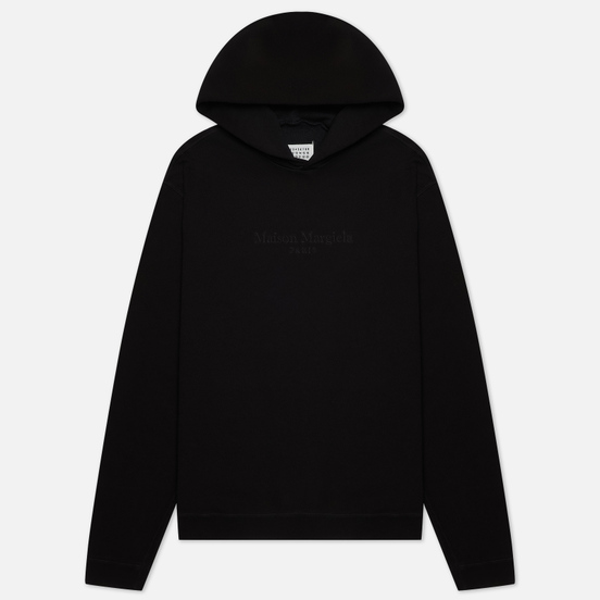 Мужская толстовка Maison Margiela Classic Embroidered Text Logo Hoodie Black