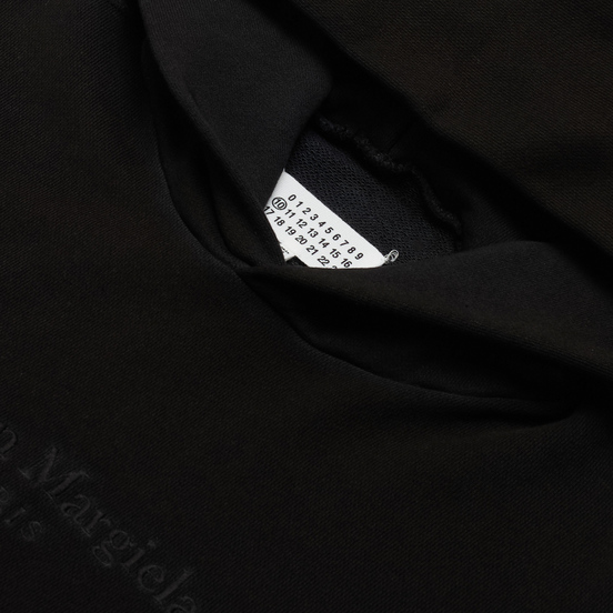 Мужская толстовка Maison Margiela Classic Embroidered Text Logo Hoodie Black