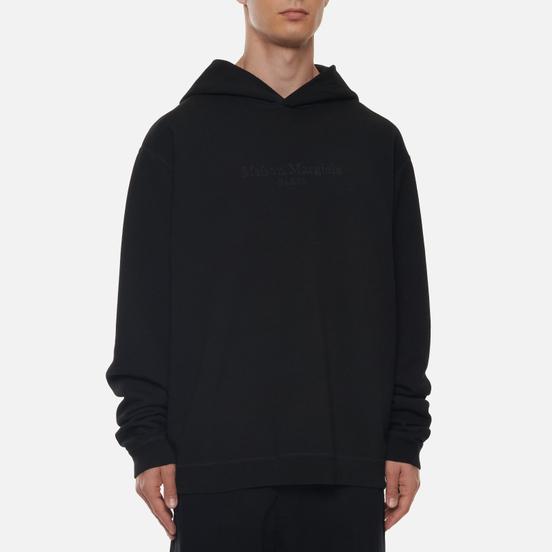 Мужская толстовка Maison Margiela Classic Embroidered Text Logo Hoodie Black