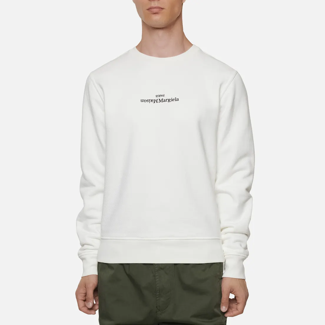 Maison Margiela Мужская толстовка Embroidered Text Logo Crew Neck