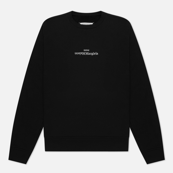 Мужская толстовка Maison Margiela Embroidered Text Logo Crew Neck Black