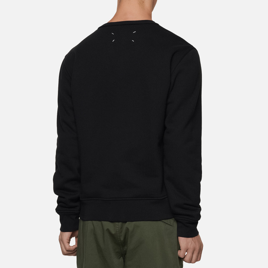 Мужская толстовка Maison Margiela Embroidered Text Logo Crew Neck Black