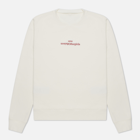Мужская толстовка Maison Margiela Upside Down Logo Embroidered Off White