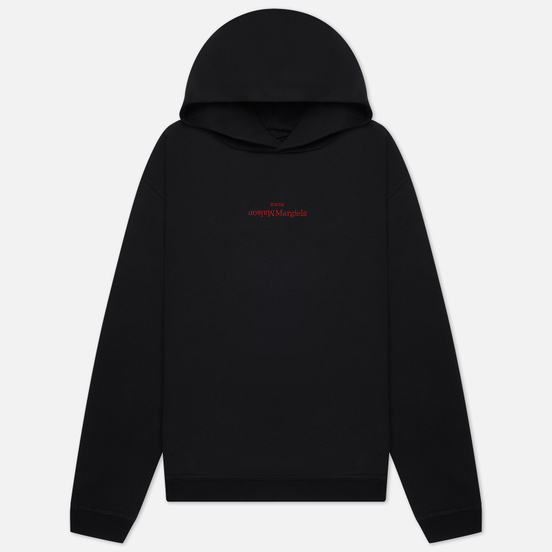 Мужская толстовка Maison Margiela Upside Down Logo Embroidered Hoodie Black