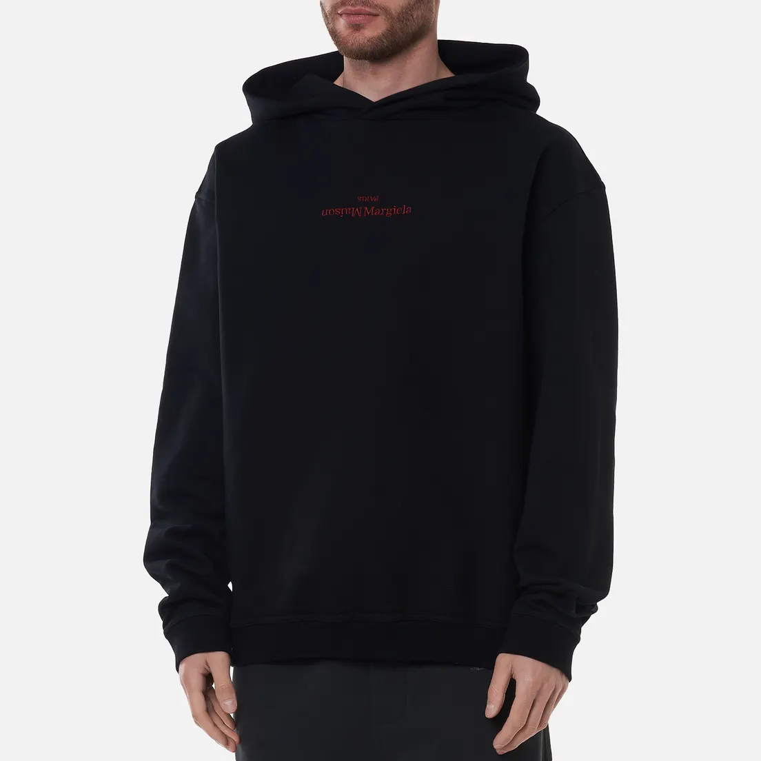 Maison Margiela Мужская толстовка Upside Down Logo Embroidered Hoodie