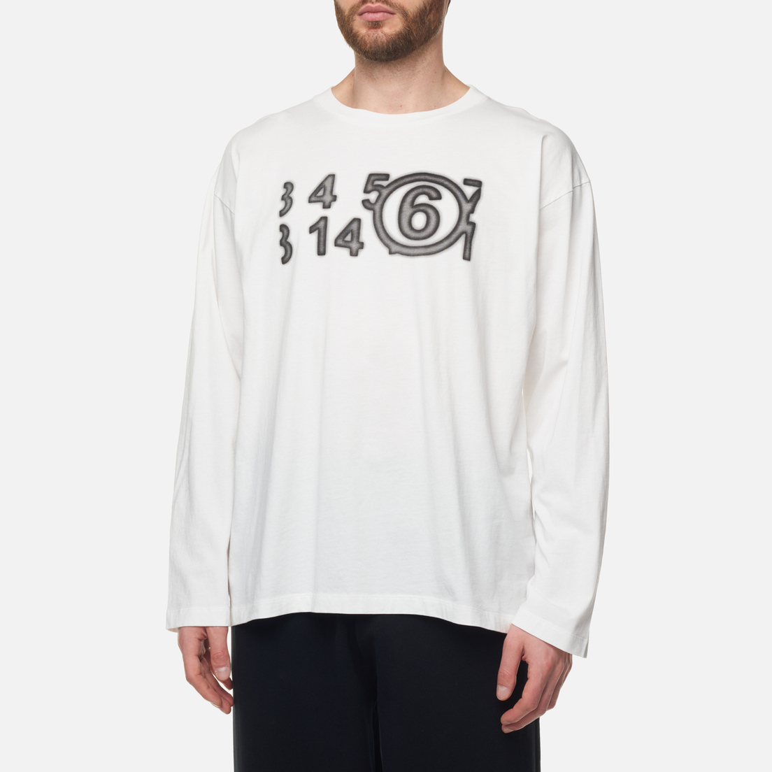 Maison Margiela MM6 Мужской лонгслив Big Logo Oversized