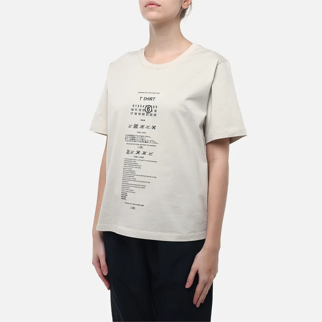Maison Margiela MM6 Женская футболка Care Label Print