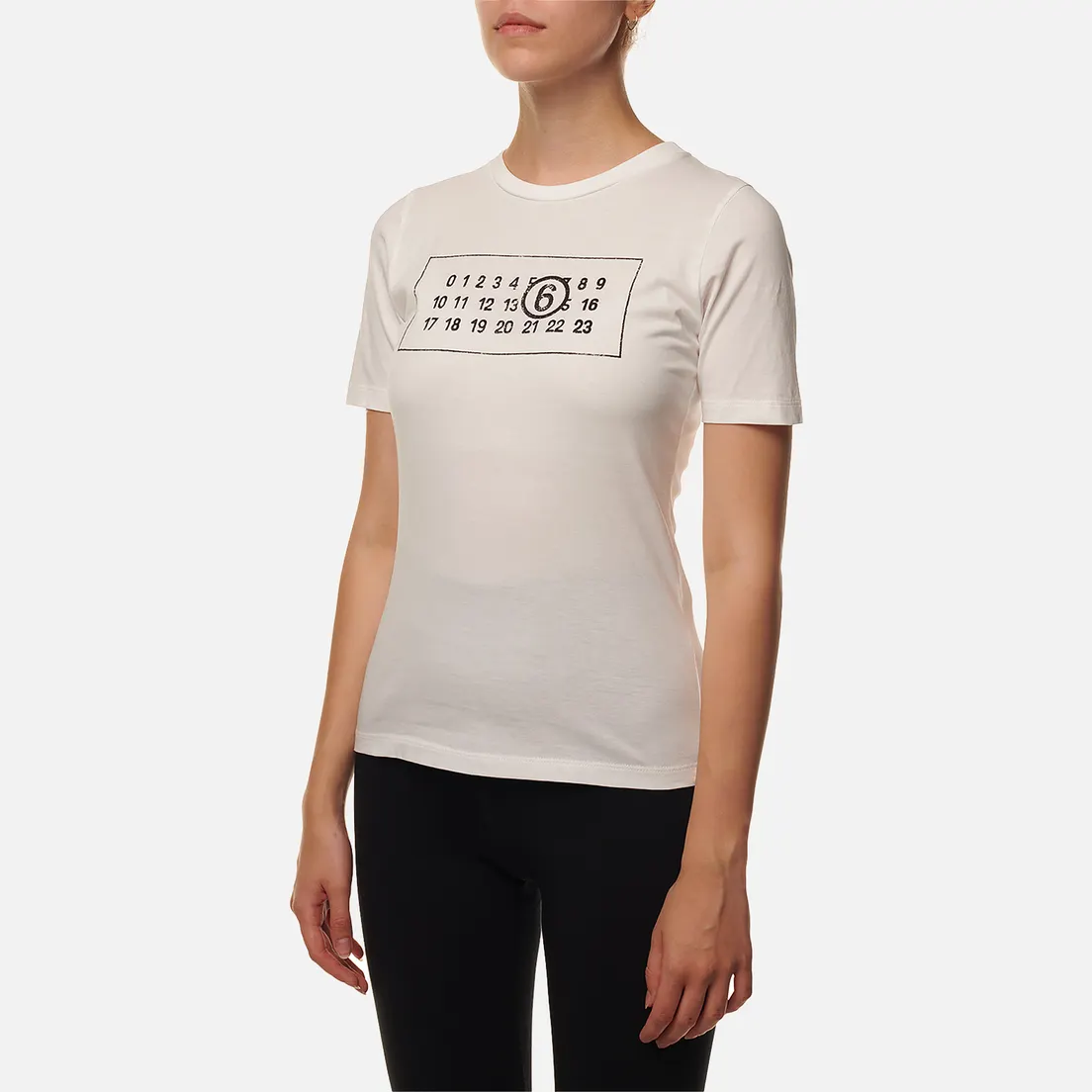 Maison Margiela MM6 Женская футболка Box Logo Numbers