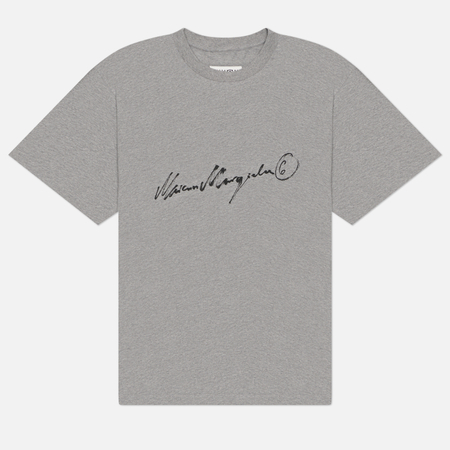 Женская футболка Maison Margiela MM6 Handwritten Print, цвет серый, размер XS