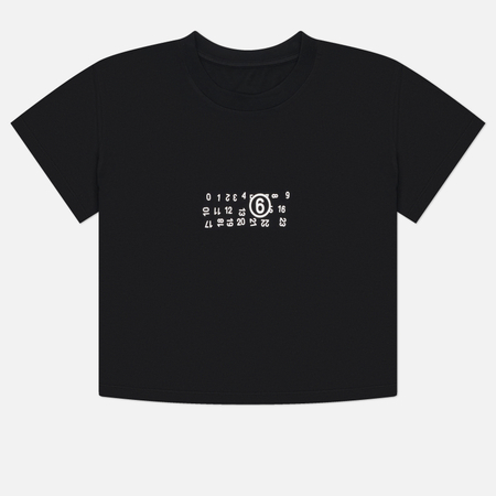 Женская футболка Maison Margiela MM6 Flipped Print Overdyed, цвет чёрный, размер S