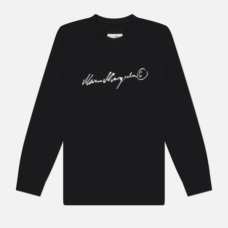 Женский лонгслив Maison Margiela MM6 Overdyed Handwritten Print, цвет чёрный, размер M