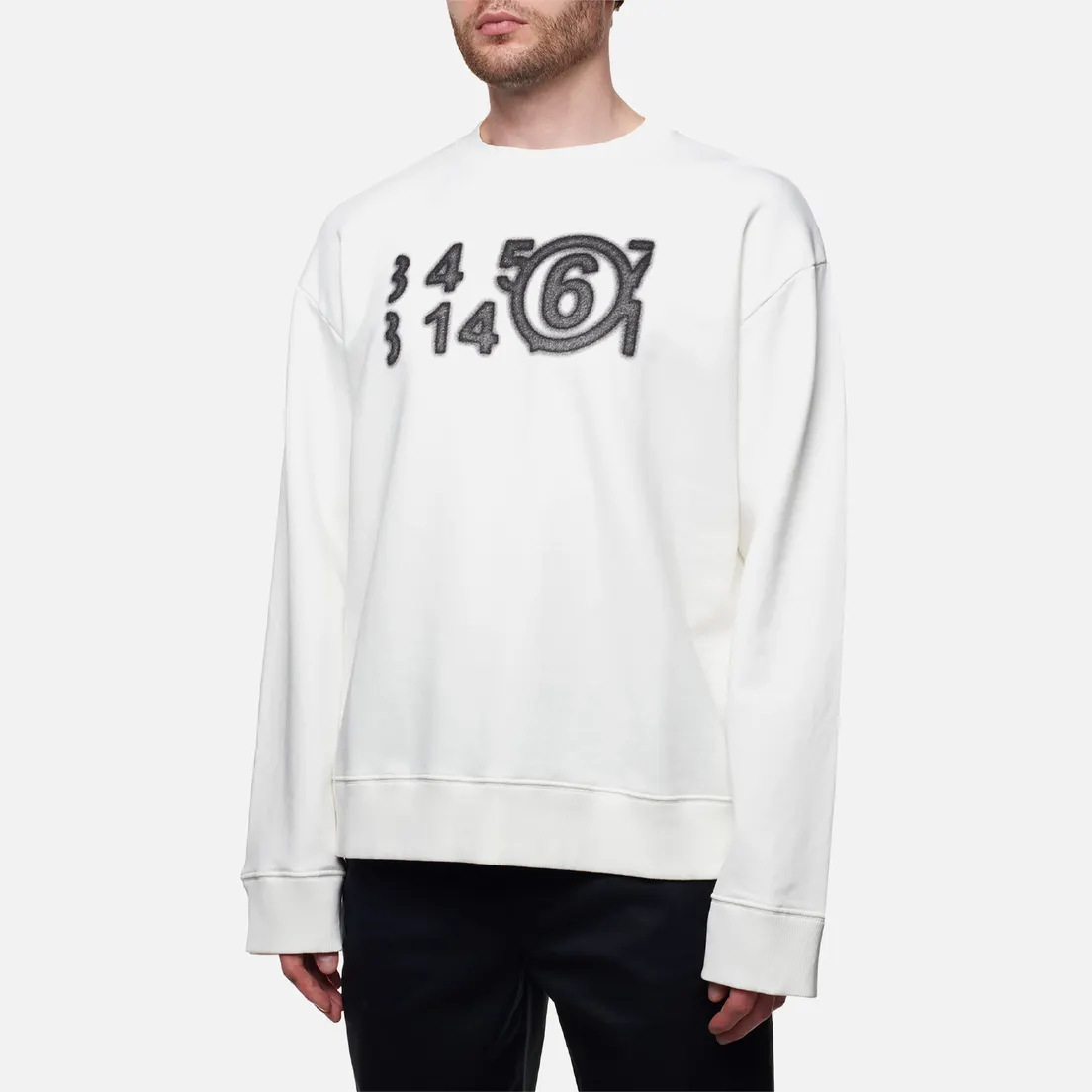 Maison Margiela MM6 Мужская толстовка Numbers Print Crew Neck